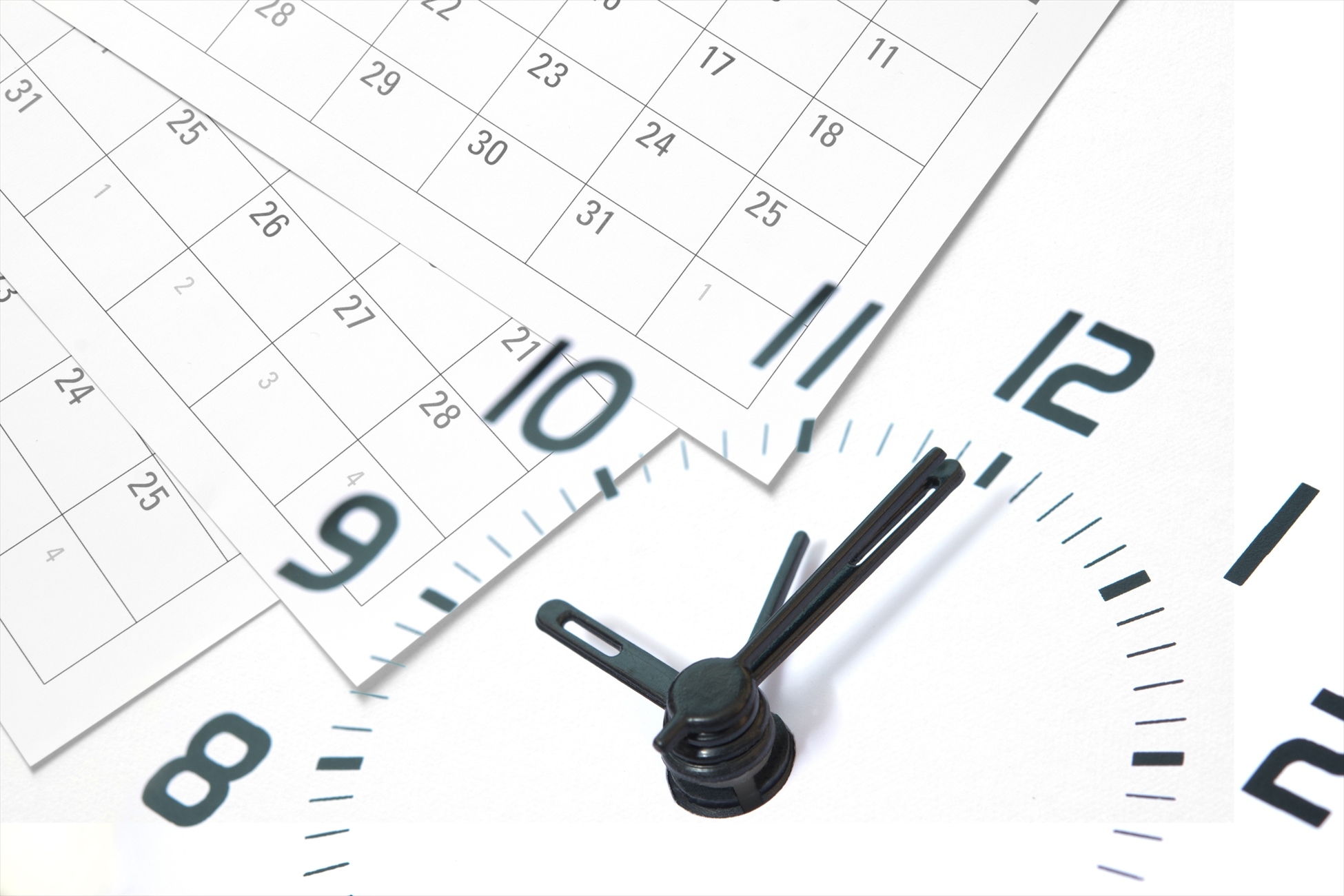 時計とカレンダーの写真